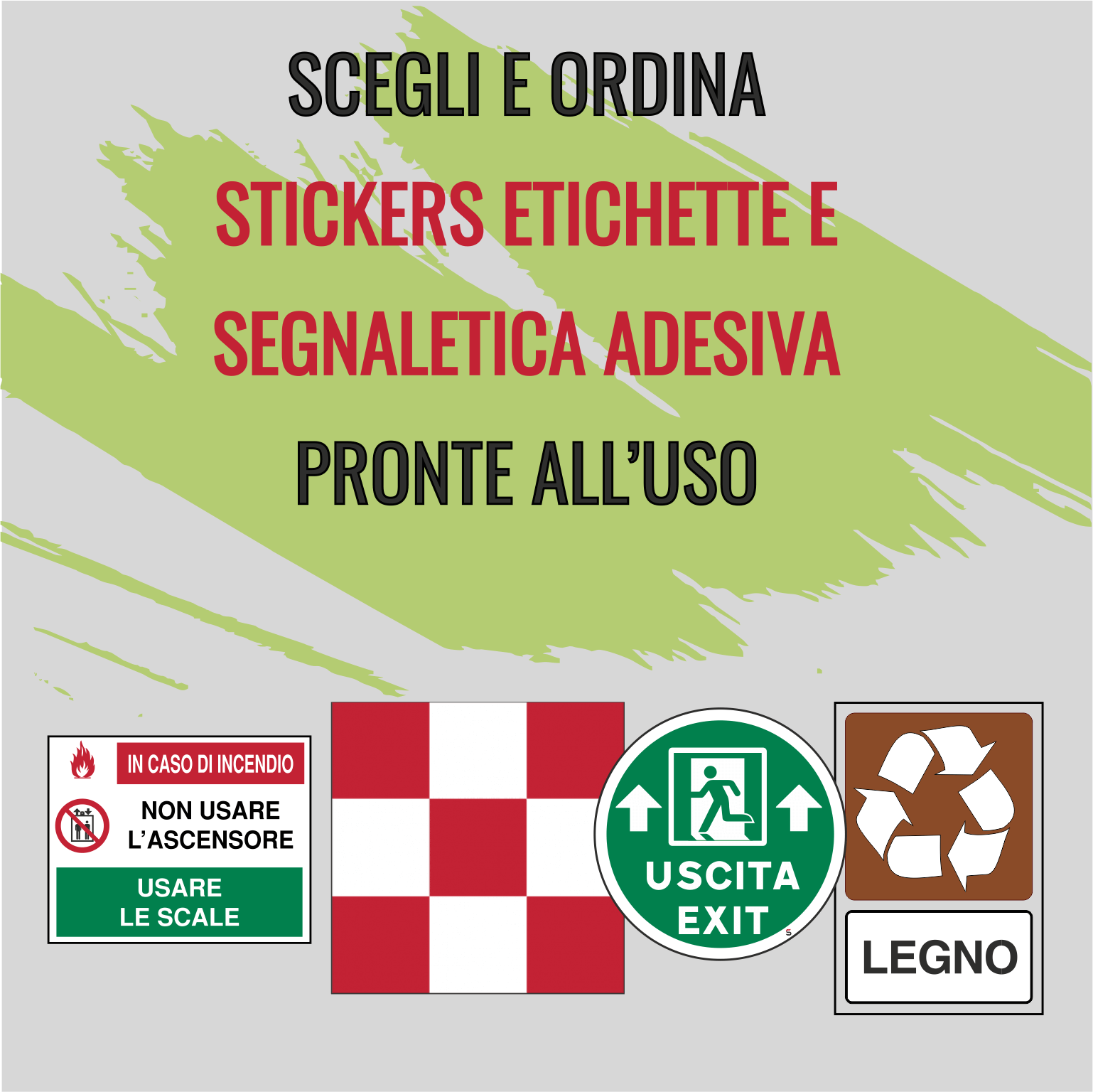 etichette adesive, stickers, segnaletica adesiva